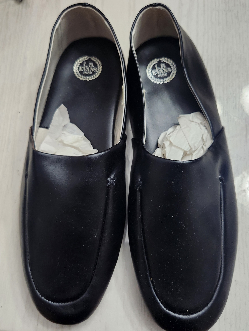 L.B. Evans Men's Black Leather Slippers - 14EEE